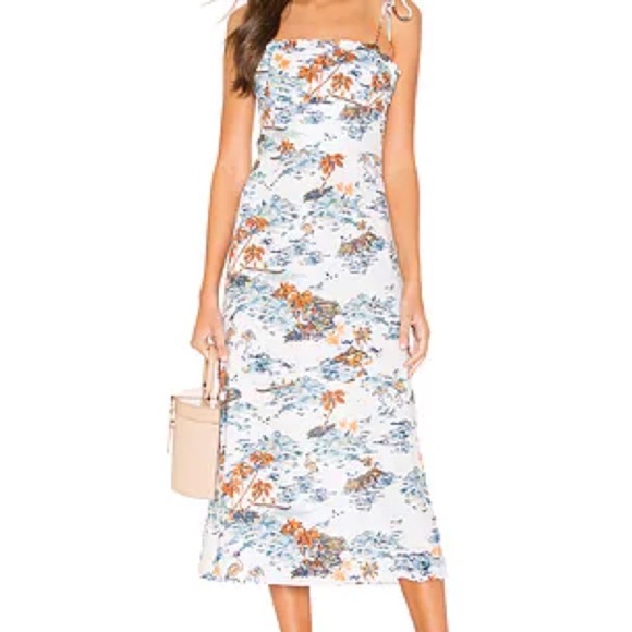 Free People Dresses & Skirts - Free People Beach Party Midi Neutral Cream Floral Print Women's Dress vacation